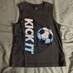 Carter’s Boys 4T dark gray “Kick it” tank top.